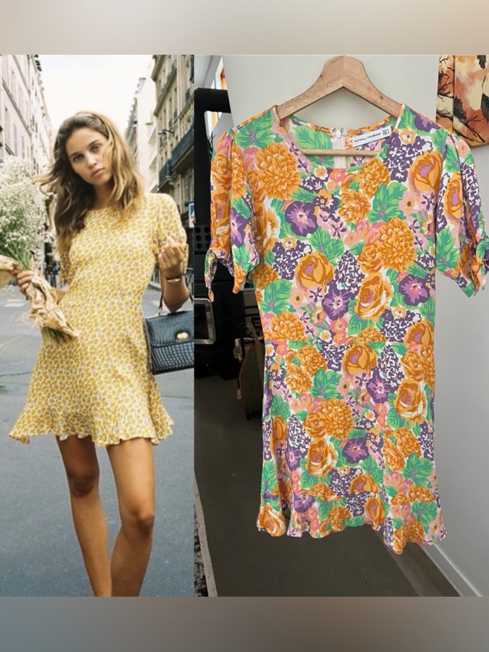 Faithfull the Brand Floral Print Mini Dress